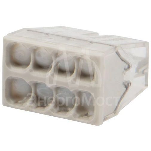 Экспресс-клемма строительно-монтажная СМК 2273-248 8-проводная 0.5-2.5кв.мм с пастой (уп.50шт) Rexant 07-5230