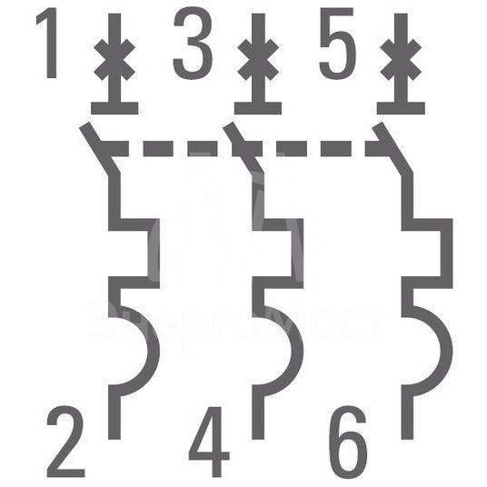 Выключатель автоматический модульный 3п C 5А 4.5кА ВА 47-63 PROxima EKF mcb4763-3-05C-pro