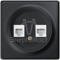 Розетка компьютерная 2-м СП Florence RJ45 кат.5E механизм черн. 1E20901303 OneKeyElectro 2172818