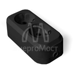Колодка удлинителя 2-м с заземл. АБС-пластик черн. UNIVersal 1303