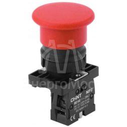 Кнопка управления &amp;quot;Грибок&amp;quot; d40мм (2) с самовозвратом NP2-EC42 без подсветки красн. 1НЗ IP40 CHINT 574820