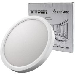 Светильник светодиодный SLIM WHITE 24Вт 6500К IP40 1660лм 230В 230х25мм КОСМОС KSlim24w_W6500K