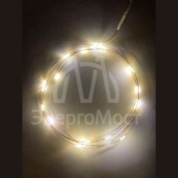 Гирлянда светодиодная &amp;quot;Нить&amp;quot; 2м 20LED АА IP20 тепл. свет ЭРА Б0041891
