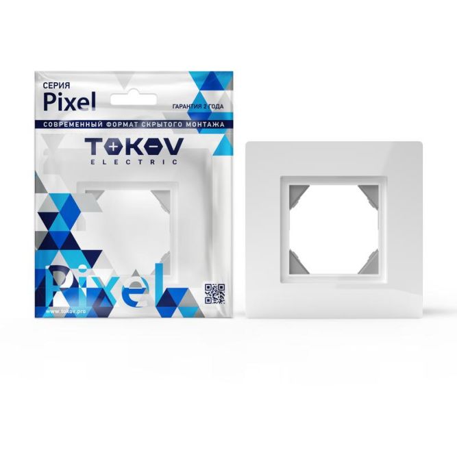 Рамка 1-м Pixel IP44 бел. TOKOV ELECTRIC TKE-PX-RM1-C01-IP44