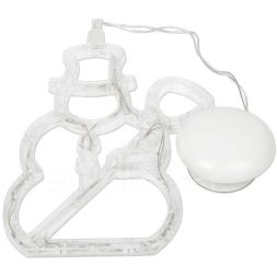 Фигура светодиод. &amp;quot;Снеговик&amp;quot; на присоске (батарейки 3хААА в компл.) 8LED 195х150х10мм бел. 1Вт 4.5В IP20 NEON-NIGHT 501-013