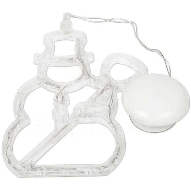 Фигура светодиод. &amp;quot;Снеговик&amp;quot; на присоске (батарейки 3хААА в компл.) 8LED 195х150х10мм бел. 1Вт 4.5В IP20 NEON-NIGHT 501-013