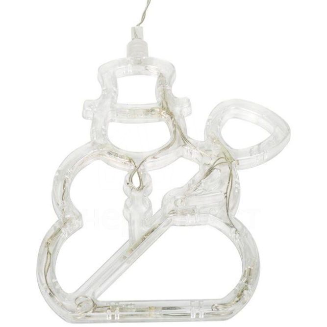 Фигура светодиод. &amp;quot;Снеговик&amp;quot; на присоске (батарейки 3хААА в компл.) 8LED 195х150х10мм бел. 1Вт 4.5В IP20 NEON-NIGHT 501-013