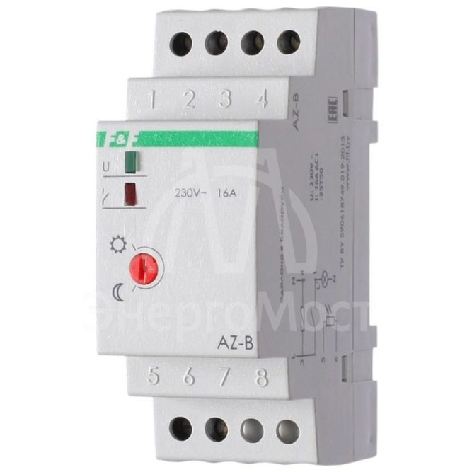 Фотореле AZ-B (выносной герметичный фотодатчик IP65 монтаж на DIN-рейке 2 модуля 230В 16А 1НО IP20)(аналог ФР-7Е) F&amp;amp;F EA01.001.009