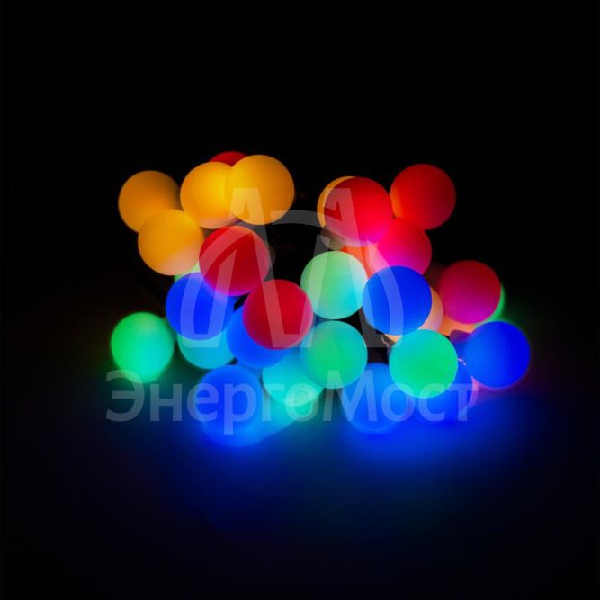 Светильник светодиодный SLR-G07-30M садовый; гирлянда матов. шарики мультицвет солнечная батарея ФАZА 5040847