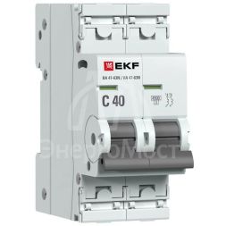Выключатель автоматический модульный 2п 40А C 4.5кА ВА 47-63N PROxima EKF M634240C