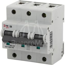 Выключатель автоматический модульный 3п C 80А ВА47-100 Pro NO-901-33 ЭРА Б0031794