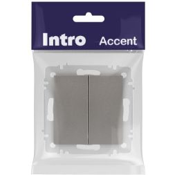Выключатель 2-кл. СП Accent 6-104-09 10А IP20 250В AL/CU титан Intro Б0063499