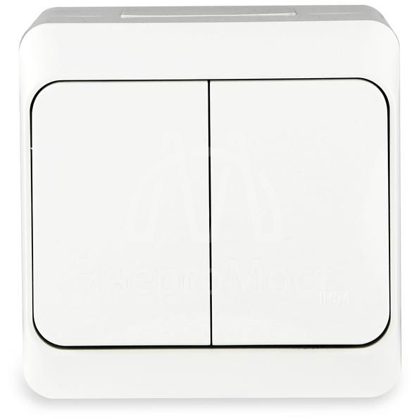 Выключатель 2-кл. ОП Nix 10А IP54 250В бел. TOKOV ELECTRIC TKE-NX-V2-C01-IP54