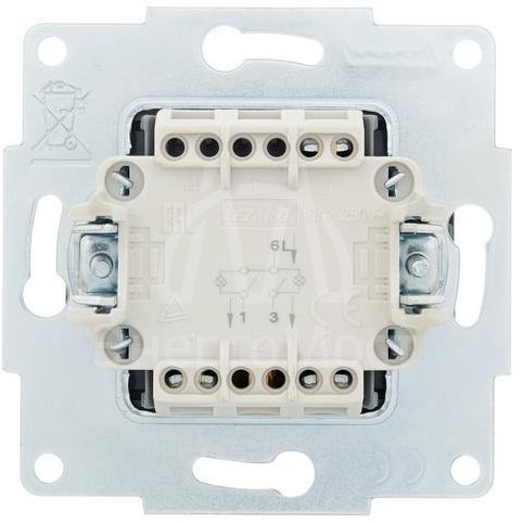 Механизм выключателя 2-кл. с индик. СП VESNA черн. бархат LEZARD 742-4288-112