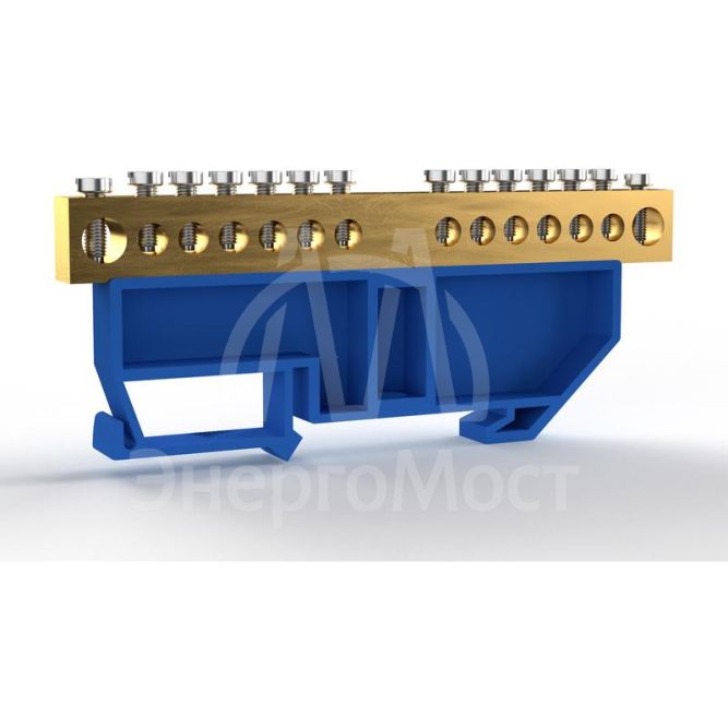 Шина нулевая на DIN-изоляторе 8х12мм 14 отвер. латунь TOKOV ELECTRIC TKE-BCB-812-14-DIN/N