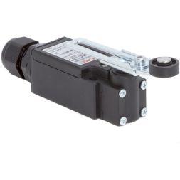 Выключатель концевой с двумя контактами нормально открытый + нормально закрытый (NO+NC). С поворотным регулируемым рычажным роликом DKC R5MC131