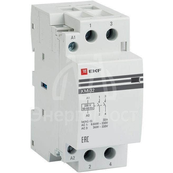 Контактор модульный КМ 32А 2NО (2 мод.) EKF km-2-32-20