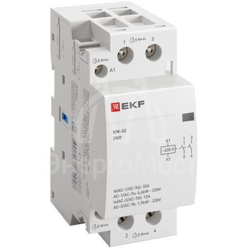 Контактор модульный КМ 32А 2NО (2 мод.) EKF km-2-32-20