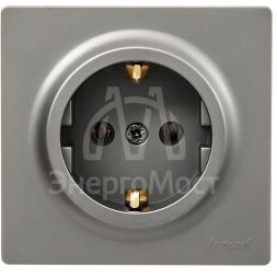 Розетка 1-мест. с заземл. LETO ПБТ платина LEZARD 752-3500-122B