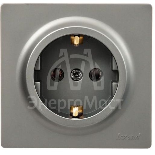 Розетка 1-мест. с заземл. LETO ПБТ платина LEZARD 752-3500-122B