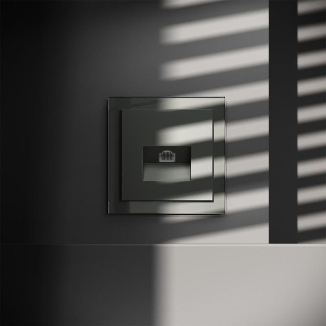 Розетка компьютерная 1-м СП S70 RJ45 кат.6 механизм титан Voltum VLS060106