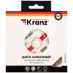 Диск алмазный отрезной Turbo волна 125х22.2х2х10мм Kranz KR-90-0131