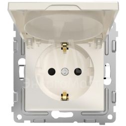 Розетка 1-м СП Pixel 16А IP20 с заземл. защ. шторки с крышкой механизм беж. TOKOV ELECTRIC TKE-PX-R1ZSW1-C02