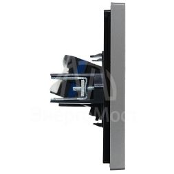 Розетка компьютерная RJ45 кат.6 FORTE&amp;amp;PIANO FP531 сталь IEK FP-K10-2-K46