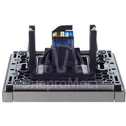 Розетка компьютерная RJ45 кат.6 FORTE&amp;amp;PIANO FP531 сталь IEK FP-K10-2-K46