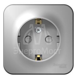 Розетка 1-м ОП BLANCA 16А 250В защ. шторки с заземл. изол. пласт. алюм. SchE BLNRA011113