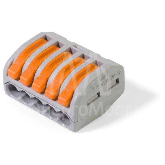 Клеммник 5х(0.08-2.5) WAGO 222-415