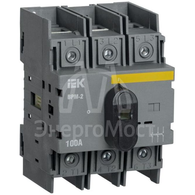 Выключатель-разъединитель модульный 3п 100А ВРМ-2 IEK MVR20-3-100