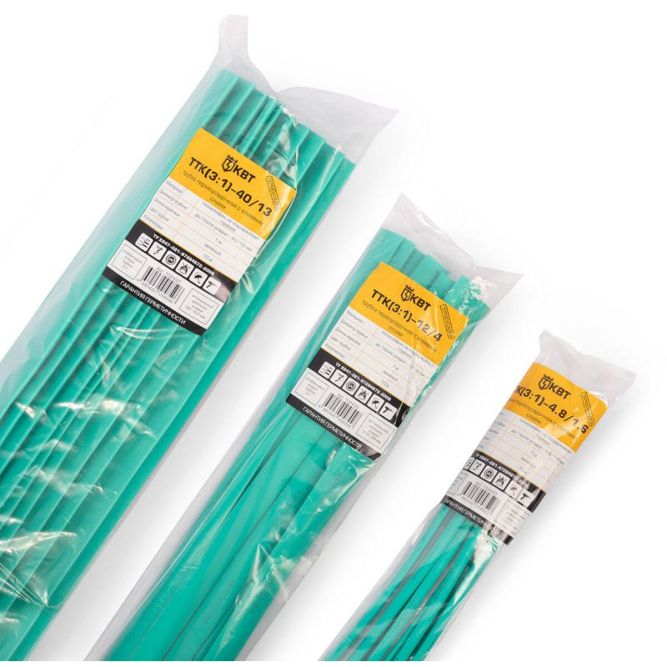 Трубка термоусадочная клеевая ТТК(3:1)-40/13 зел. (уп.10м) КВТ 102437