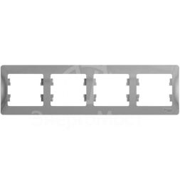 Рамка 4-м Glossa горизонт. алюм. SchE GSL000304