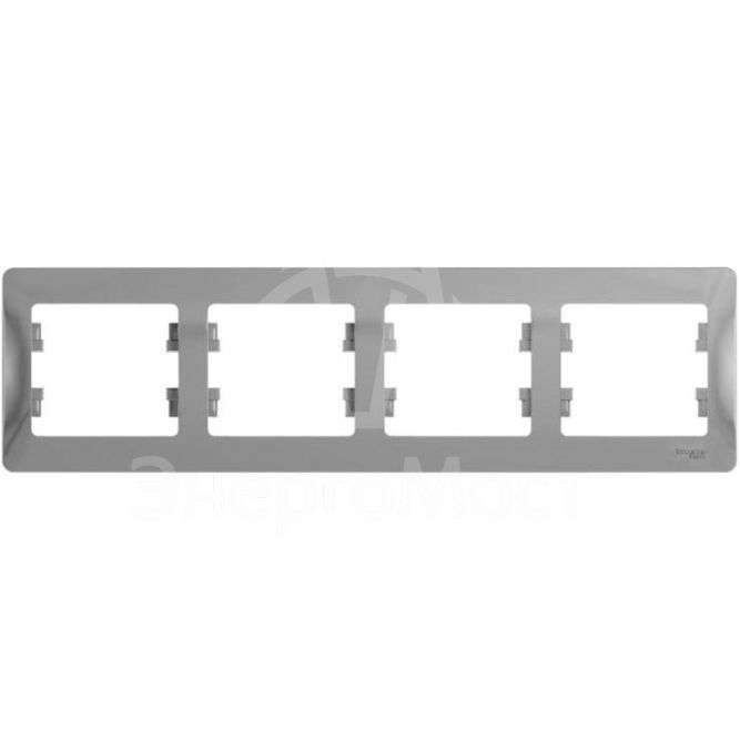 Рамка 4-м Glossa горизонт. алюм. SchE GSL000304