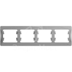 Рамка 4-м Glossa горизонт. алюм. SchE GSL000304