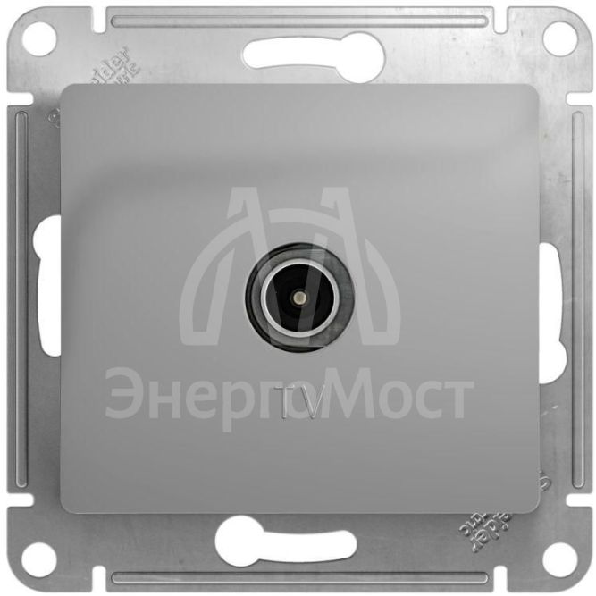 Механизм розетки TV 1-м СП Glossa проходной 4DB алюм. SchE GSL000392