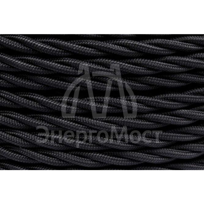 Провод ретро 2х1.5 мат. черн. (уп.50м) Bironi B1-424-73-50