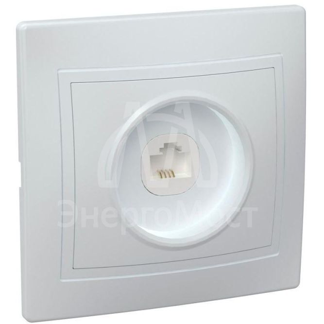 Розетка телефонная 1-м СП Кварта РТ10-КБ IP20 бел. IEK ETK10-K01-DM