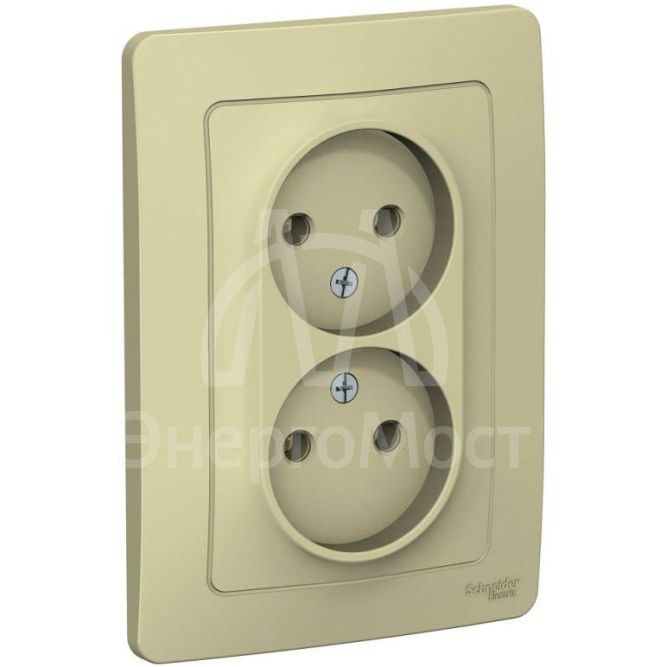 Розетка 2-м СП BLANCA 16А 250В без шторок без заземл. беж. SchE BLNRS000027