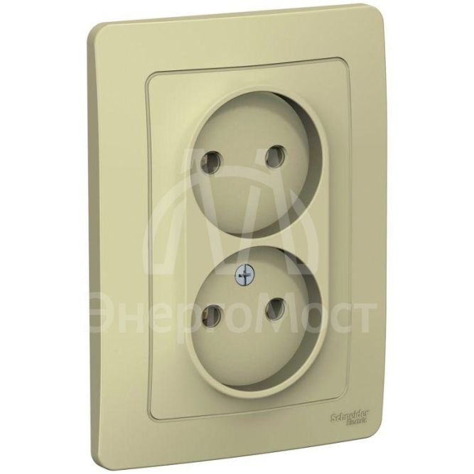 Розетка 2-м СП BLANCA 16А 250В без шторок без заземл. беж. SchE BLNRS000027