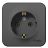 Розетка 1-м ОП BLANCA 16А 250В без шторок с заземл. изол. пласт. антрацит SchE BLNRA010116