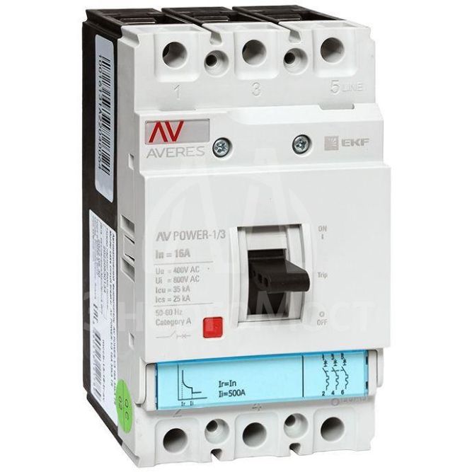 Выключатель автоматический 3п 16А 35кА AV POWER-1/3 TR AVERES EKF mccb-13-16-TR-av