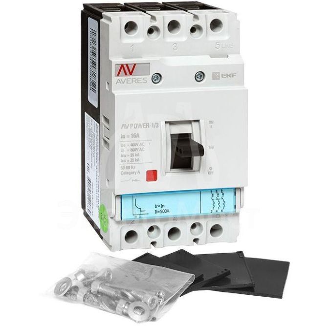 Выключатель автоматический 3п 16А 35кА AV POWER-1/3 TR AVERES EKF mccb-13-16-TR-av