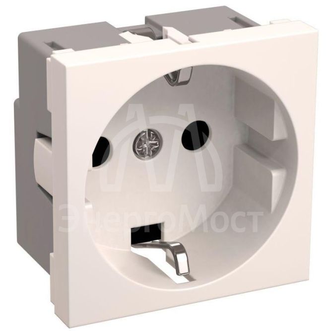 Розетка 1-м Праймер 2мод. 45х45 РКС-20-30-П с заземл. бел. IEK CKK-40D-RSZB2-K01-K