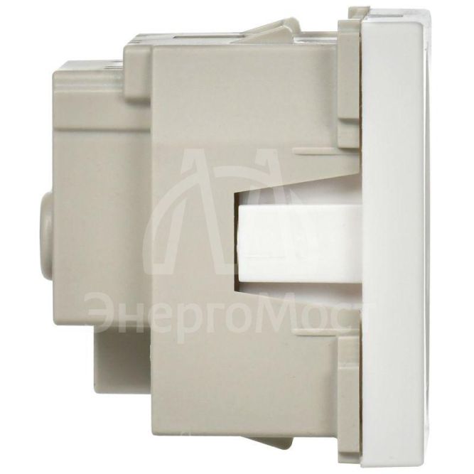 Розетка 1-м Праймер 2мод. 45х45 РКС-20-30-П с заземл. бел. IEK CKK-40D-RSZB2-K01-K