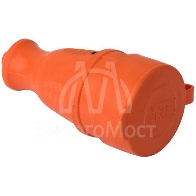 Розетка переносная 16А IP44 230В 2P+PE с защ. крышкой каучук оранж. PROxima EKF RPS-012-16-230-44-ro