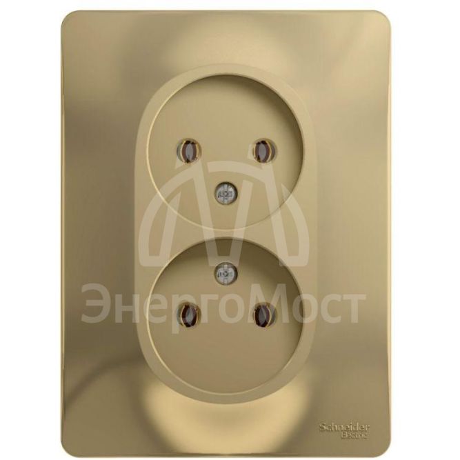 Розетка 2-м СП Glossa 16А IP20 без заземл. в сборе титан SchE GSL000420