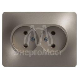 Розетка 2-м СП Glossa 16А IP20 без заземл. в сборе титан SchE GSL000420