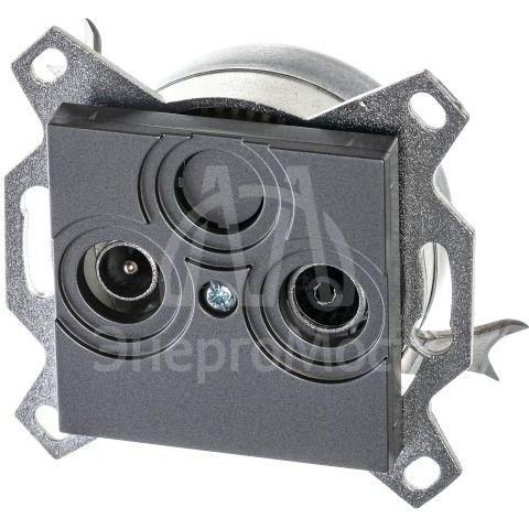 Розетка TV-R Levit оконечная сталь ABB 2CHH083503A6069